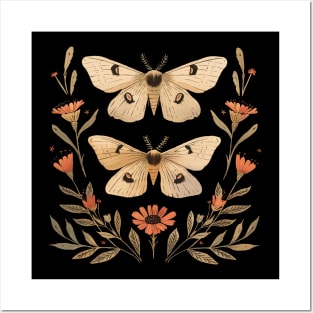 Botanicals moths Posters and Art